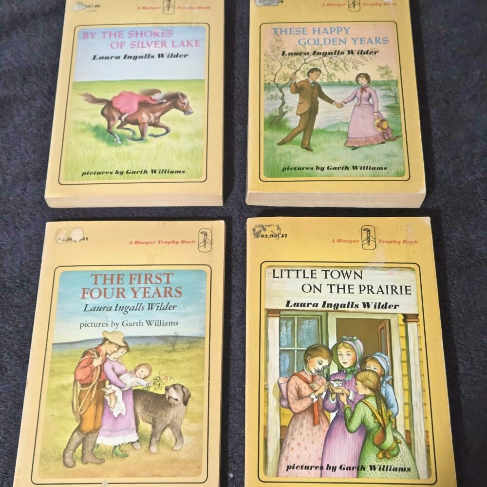 Laura Ingalls Wilder “Little House” – Set of 4 Vintage Harper Trophy Paperbacks